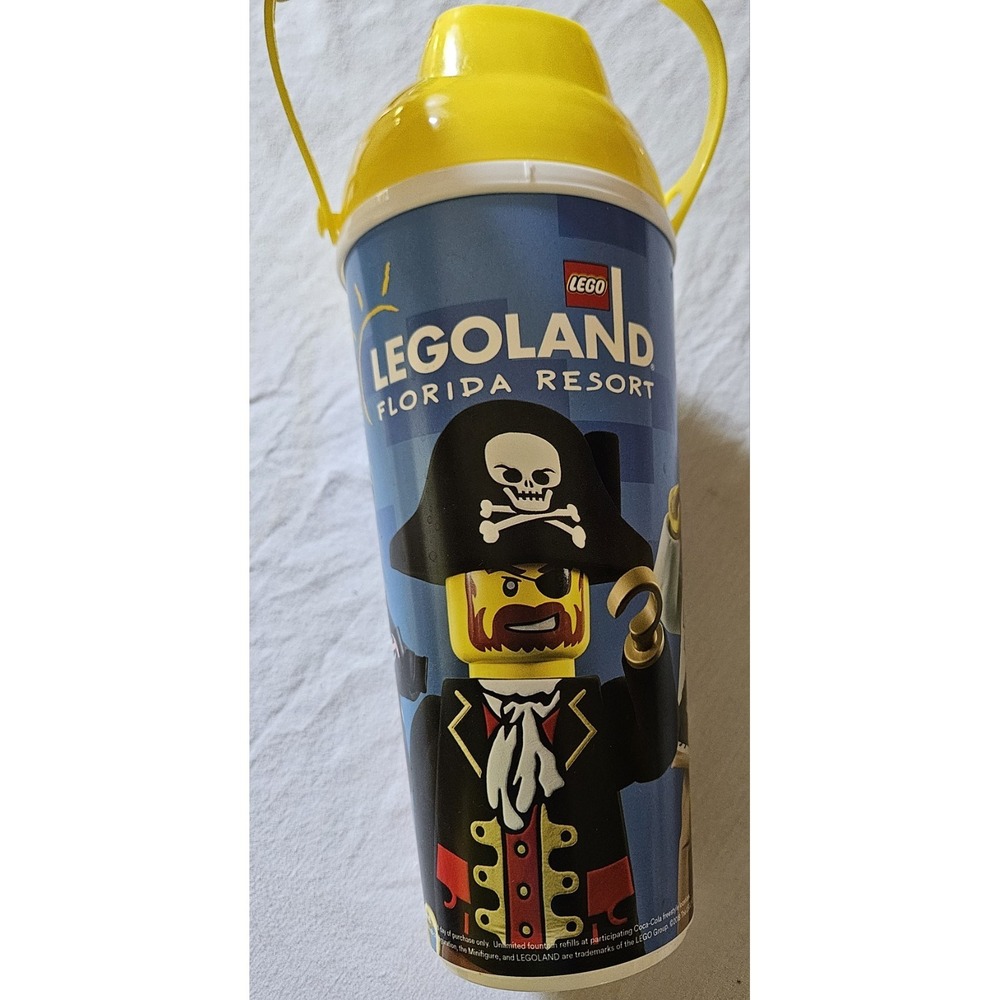 LEGOLAND Florida Resort Souvenir Refillable Cup Yellow Handle LEGO Pirates 2018